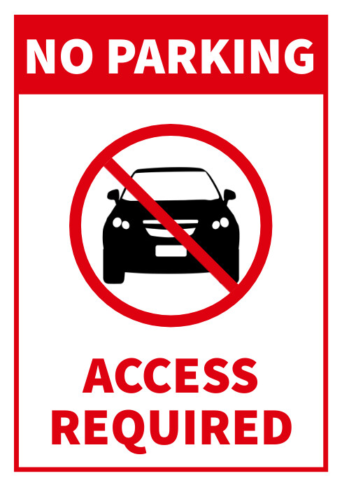 Modern & Minimal No Parking A4 template