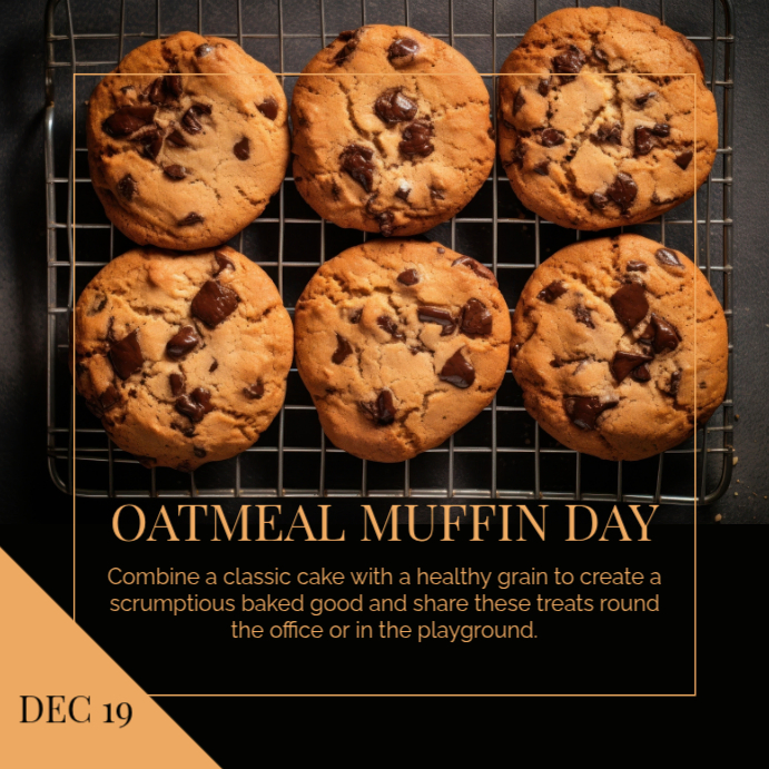 Modern & Minimal Oatmeal Muffin Day Instagram Post Template | PosterMyWall