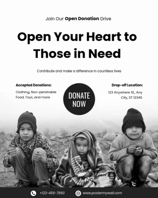 Modern & Minimal Open Donation Instagram Portrait template