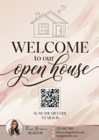 Modern & Minimal Open House Invitation A6 template