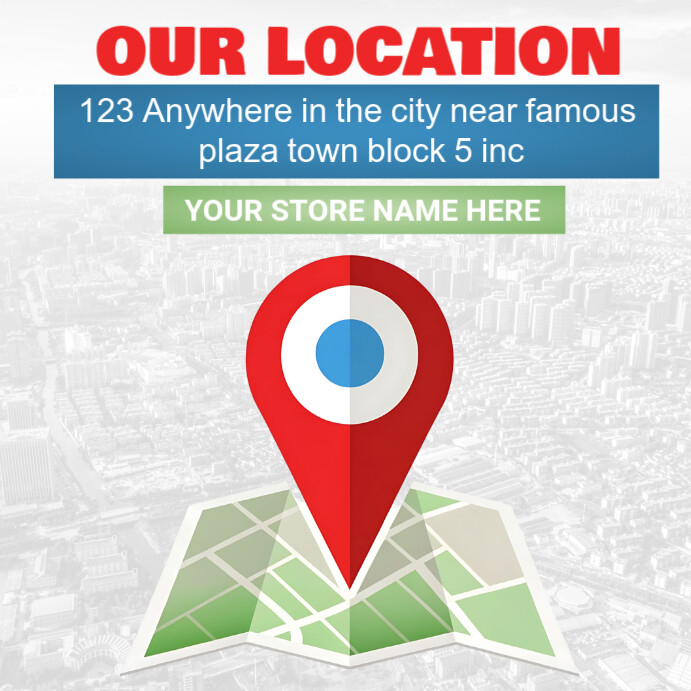 Store Location Posts Modern & Minimal Our Location Instagram Post Template | PosterMyWall