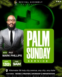 Modern & Minimal Palm Sunday Service Flyer Instagram Portrait template