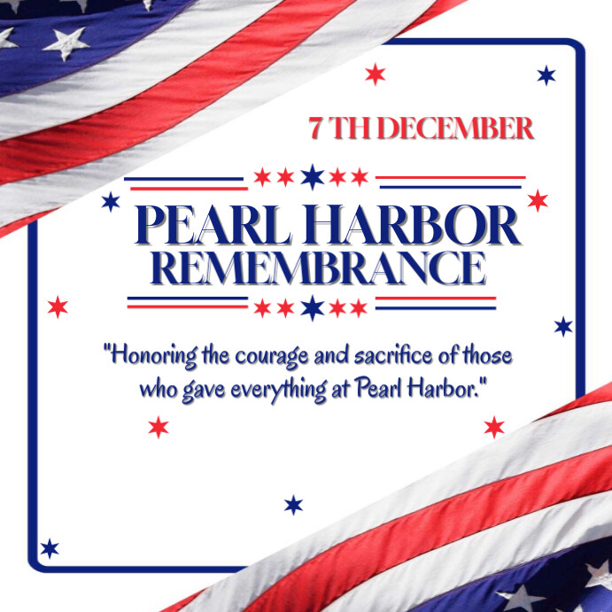 Copy of Modern & Minimal Pearl Harbor Remembrance Day Instagram Post ...
