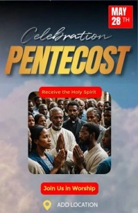 Modern & Minimal Pentecost Celebration Service Tabloid template
