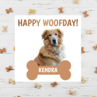 Weiß Dog Birthday Announcement Instagram-opslag Template