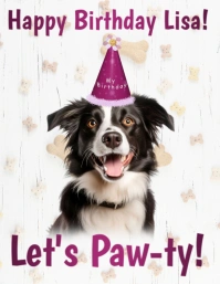 Modern & Minimal Personalized Dog Birthday Card Flyer (us Letter) template
