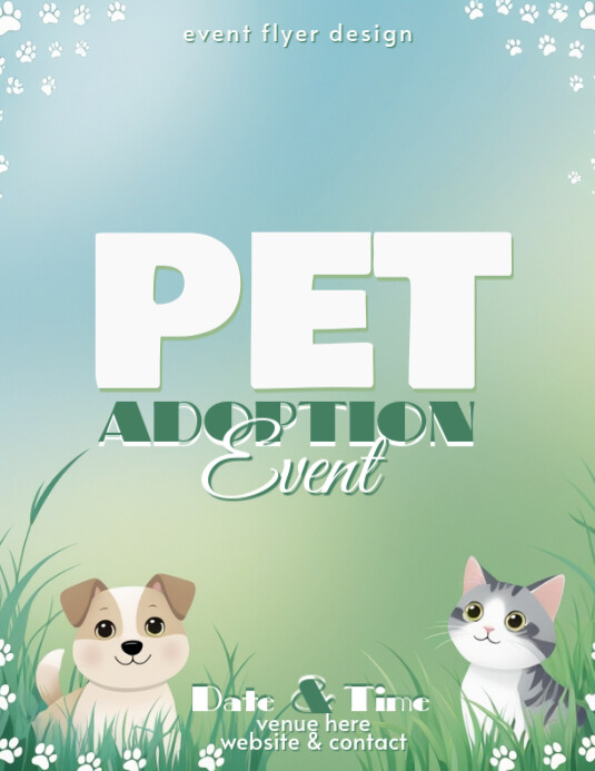 Modern & Minimal Pet Adoption Event Flyer – Clean And Cute Flyer (us Letter) template