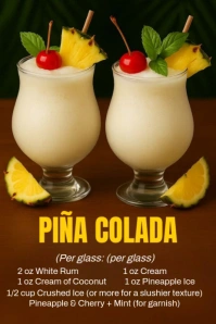 Modern & Minimal Pina Colada Day Pinterest Graphic template