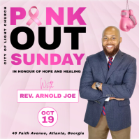 Modern & Minimal Pink Out Sunday Flyer: Breast Cancer Awareness Instagram Post Wpis na Instagrama template