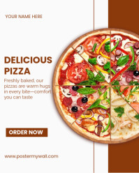 Modern & Minimal Pizza Ad Instagram Portrait template