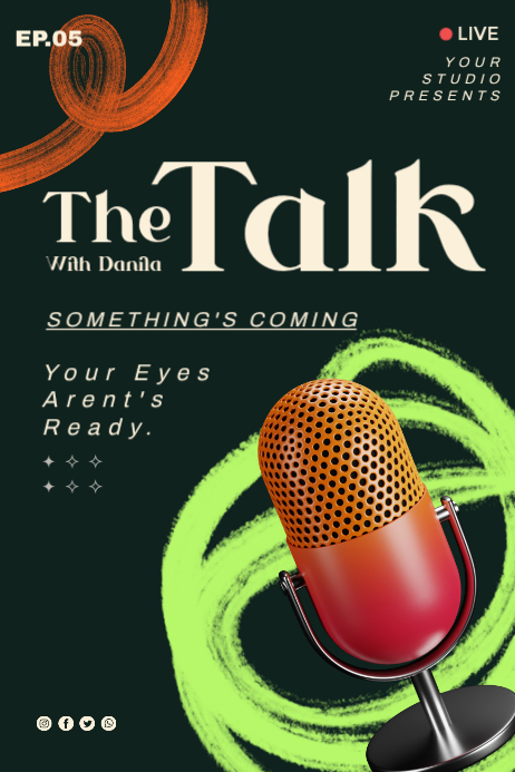 Green Podcast Promotion Posters Template | PosterMyWall