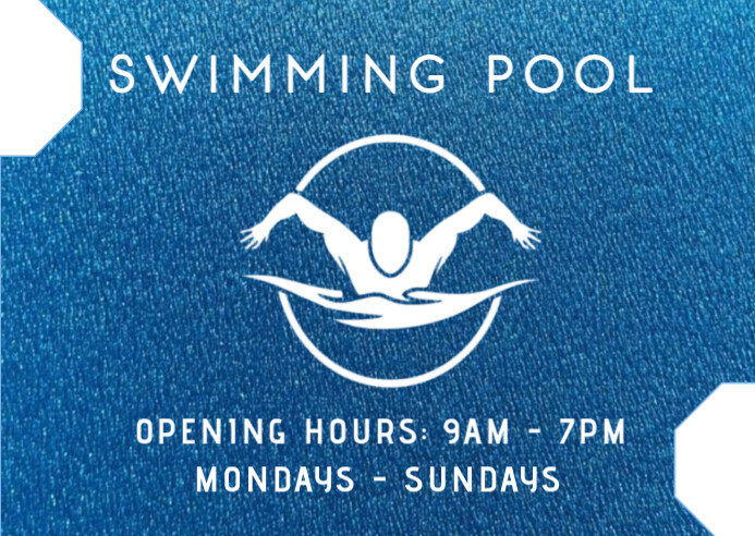 Pool Opening Time Modern & Minimal Pool Opening Hours Postcard Template | PosterMyWall