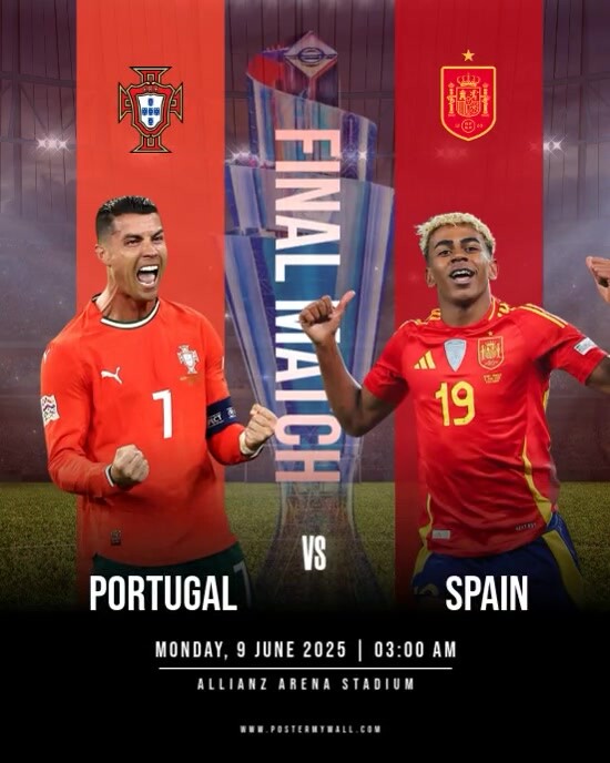 Modern & Minimal Portugal Vs Spain Instagram Portrait template