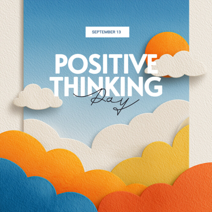 Modern & Minimal Positive Thinking Day  Instagram Post template