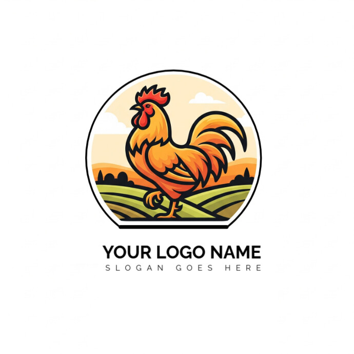 Modern & Minimal Poultry Farm Logo | Rooster Brand | Organic Poultry | Classic Chicken Farm Logo Des Ilogo template