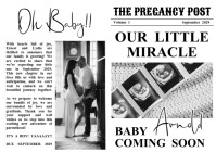 White Pregnancy Announcement A2 Template