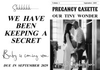 สีขาว Pregnancy Announcement A2 Template