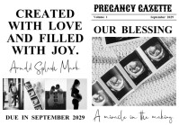 สีขาว Pregnancy Announcement A2 Template