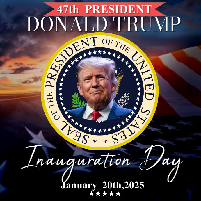 Simple Inauguration Poster Modern & Minimal Presidential Inauguration Day Instagram Post Template ...