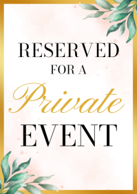 Modern & Minimal Private Event A3 template