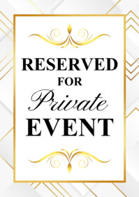Modern & Minimal Private Event Sign A3 template
