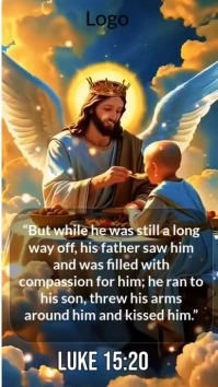 Modern & Minimal Prodigal Son Back Home  Digital Display (9:16) template