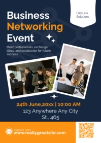 Modern & Minimal Professional Networking Event Poster Template – Business Meetup Flyer A2
