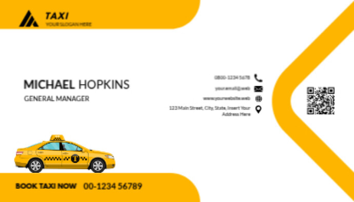 Modern & Minimal Professional Taxi Business Card  Business Card template