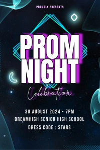 Modern & Minimal Prom Night Poster Plakat template
