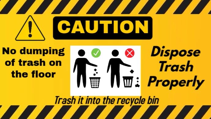Modern & Minimal Proper Disposal Of Trash Sign Youtube Thumbnail template