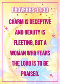Modern & Minimal Proverbs 31:30 Charm Is Deceptive A6 template
