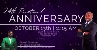 Modern & Minimal Purple And White Pastor Anniversary Facebook Shared Image template