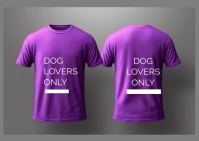 Modern & Minimal Purple dog lovers tee shirt mockup Postcard ไปรษณียบัตร template