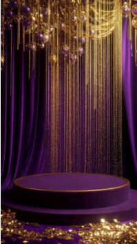 Modern & Minimal Purple Gold Digital Display (9:16) template