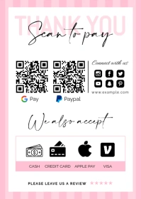Modern & Minimal Qr Code, Scan To Pay A6 template