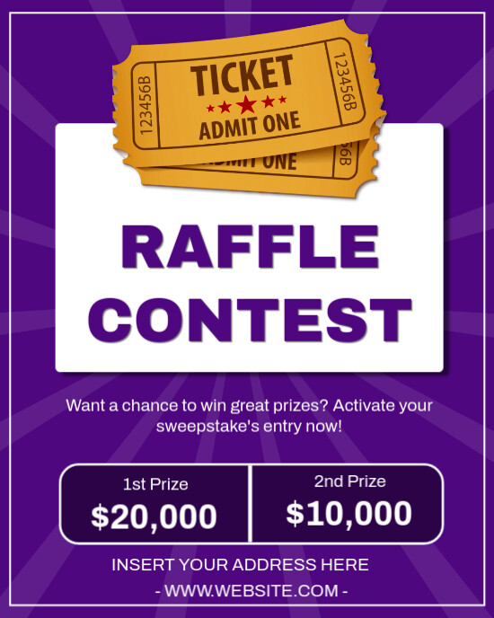 Modern & Minimal Raffle Ticket Contest Invitation Instagram Portrait template
