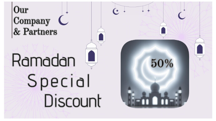 Modern & Minimal Ramadan Discount  Youtube Thumbnail template