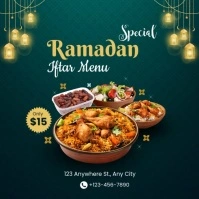 Modern & Minimal Ramadan Iftar Menu Pos Instagram template