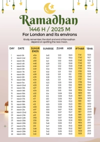 Modern & Minimal Ramadhan Timetable Schedule A4 template