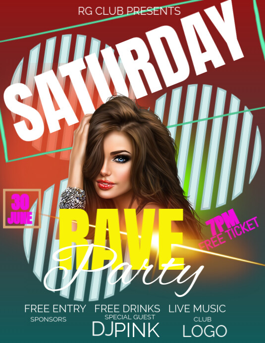 Copy of Modern & Minimal Rave Party Flyer (us Letter) | PosterMyWall