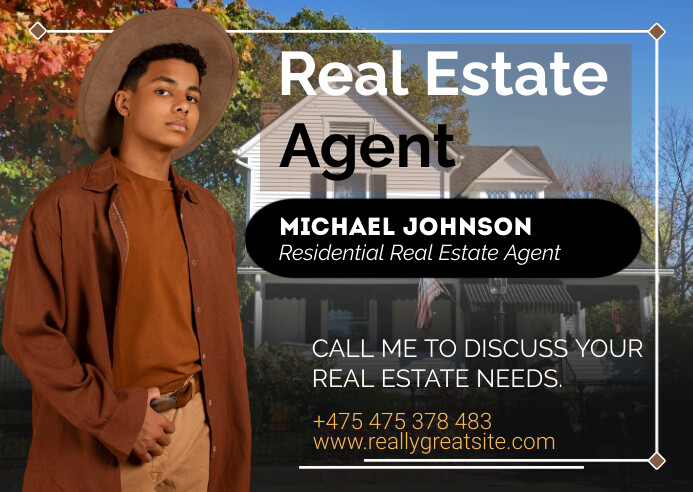 Modern & Minimal Real Estate Agent A6 Template | PosterMyWall