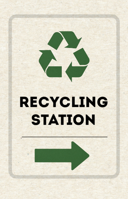 Copy of Modern & Minimal Recycling Station Sign With Green Arrows – Eco ...
