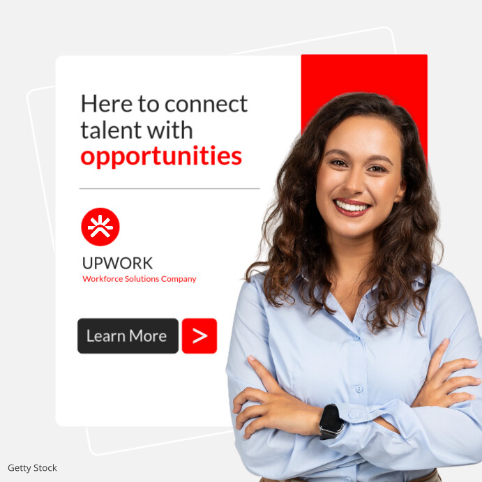 Modern & Minimal Red And White And Black Employment Agency Instagram Post Banner Advertisement 2025 template