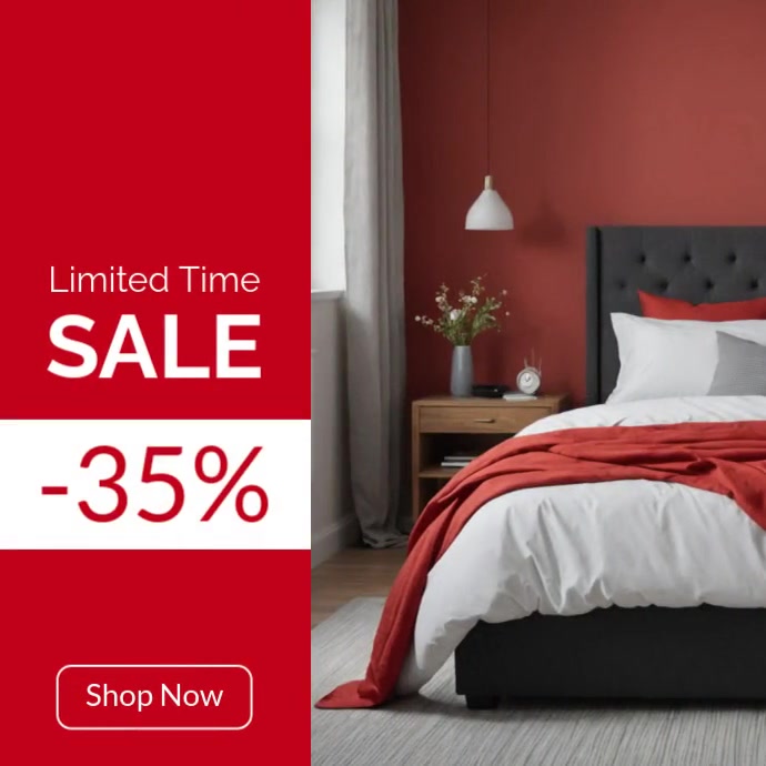 Modern & Minimal Red And White Minimal Geometric Sale Retail And Discounts Advertising 2025 2026 202 Instagram Post template