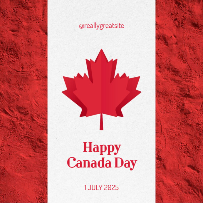 Modern & Minimal Red And White Minimalist Happy Canada Day Instagram Post Instagram Post template