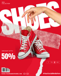 Modern & Minimal Red And White Shoes Photo Sale Instagram Post Instagram Portrait template