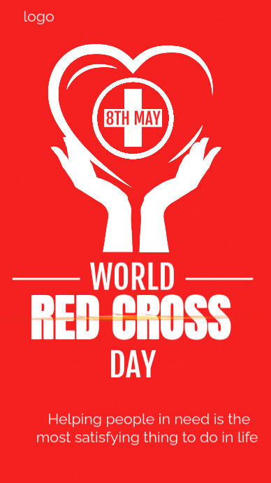 Modern & Minimal Red and white world red cross day Instagram Story template