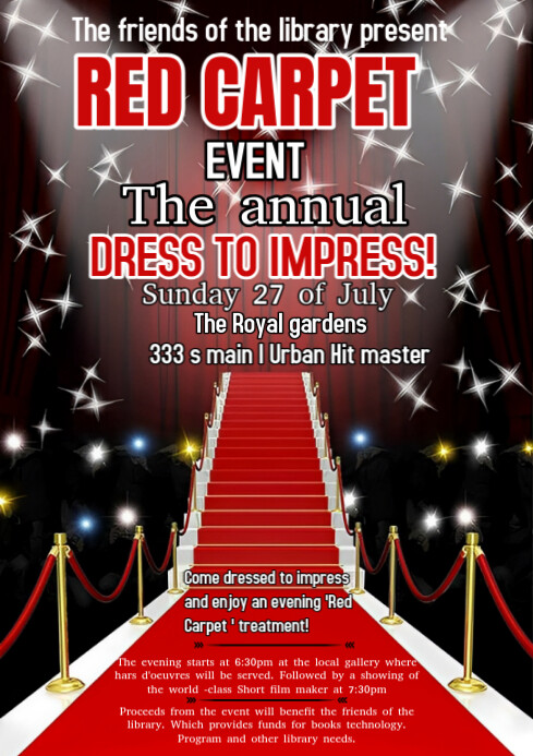 Modern & Minimal Red Carpet Event Flyer Templates  A4