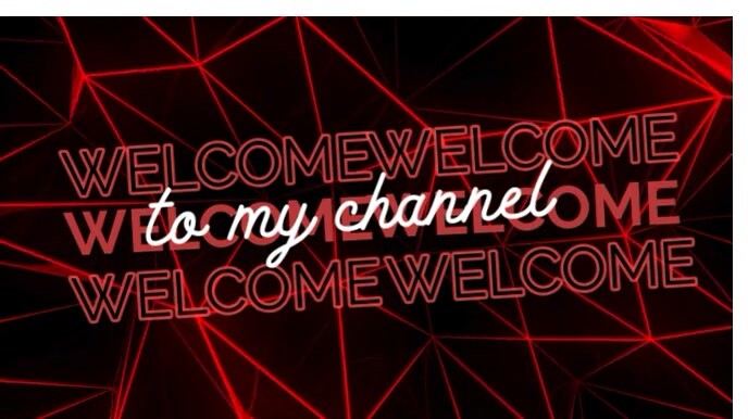Modern & Minimal Red Color Welcome To My Channel Intro Screen Template  Digital Display (16:9)