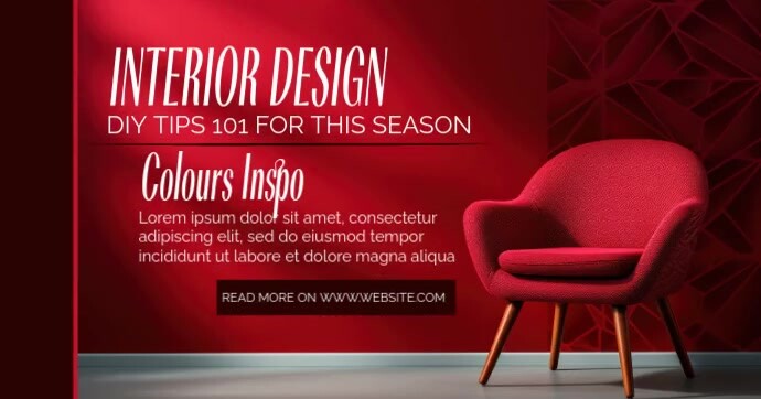 Copy of Modern & Minimal Red Interior Design Facebook | PosterMyWall
